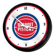 Detroit Pistons: Retro Lighted Wall Clock, NBDETP-550-01