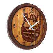 Golden State Warriors: Logo - "Faux" Barrel Top Clock, FNB-NBGSWR-560-04