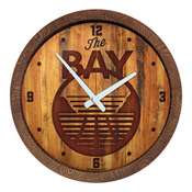 Golden State Warriors: Logo - "Faux" Barrel Top Clock, FNB-NBGSWR-560-04