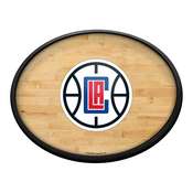 Los Angeles Clippers: Hardwood - Oval Slimline Lighted Wall Sign, NBLACL-140-21