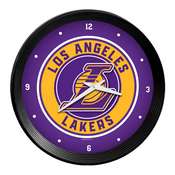 Los Angeles Lakers: Ribbed Frame Wall Clock, NBLALK-530-01