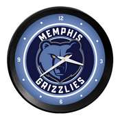 Memphis Grizzlies: Ribbed Frame Wall Clock, NBMEMP-530-01