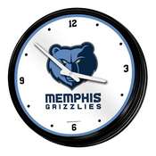 Memphis Grizzlies: Retro Lighted Wall Clock, NBMEMP-550-01