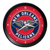 New Orleans Pelicans: Ribbed Frame Wall Clock, NBNOPL-530-01