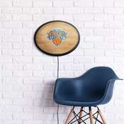 New York Knicks: Hardwood - Oval Slimline Lighted Wall Sign, NBNYKS-140-21
