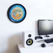 New York Knicks: Ribbed Frame Wall Clock, NBNYKS-530-01