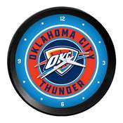 Oklahoma City Thunder: Ribbed Frame Wall Clock, NBOCTR-530-01