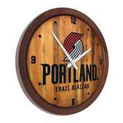 Portland Trail Blazers: Logo - "Faux" Barrel Top Clock, FNB-NBPTBS-560-04