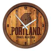 Portland Trail Blazers: Logo - "Faux" Barrel Top Clock, FNB-NBPTBS-560-04