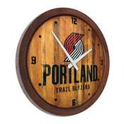 Portland Trail Blazers: Logo - "Faux" Barrel Top Clock, FNB-NBPTBS-560-04