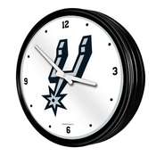 San Antonio Spurs: Retro Lighted Wall Clock, NBSASP-550-01