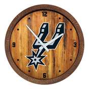 San Antonio Spurs: "Faux" Barrel Top Clock, FNB-NBSASP-560-01