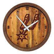 San Antonio Spurs: "Faux" Barrel Top Clock, FNB-NBSASP-560-01
