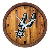 San Antonio Spurs: "Faux" Barrel Top Clock, FNB-NBSASP-560-01
