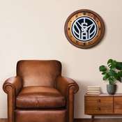 San Antonio Spurs: Logo - "Faux" Barrel Top Clock, FNB-NBSASP-560-04