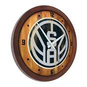 San Antonio Spurs: Logo - "Faux" Barrel Top Clock, FNB-NBSASP-560-04