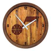 Utah Jazz: "Faux" Barrel Top Clock, FNB-NBUTAH-560-01