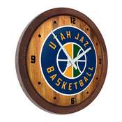 Utah Jazz: Logo - "Faux" Barrel Top Clock, FNB-NBUTAH-560-04