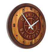 Utah Jazz: Logo - "Faux" Barrel Top Clock, FNB-NBUTAH-560-04