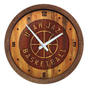 Utah Jazz: Logo - "Faux" Barrel Top Clock, FNB-NBUTAH-560-04