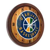 Utah Jazz: Logo - "Faux" Barrel Top Clock, FNB-NBUTAH-560-04