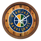 Utah Jazz: Logo - "Faux" Barrel Top Clock, FNB-NBUTAH-560-04