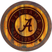 Alabama Crimson Tide: School Seal - Branded "Faux" Barrel Top Sign, NCALCT-240-05