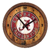 Alabama Crimson Tide: School Seal - Weathered "Faux" Barrel Top Wall Clock, NCALCT-560-06