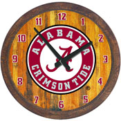 Alabama Crimson Tide: Al Logo - "Faux" Barrel Top Wall Clock, NCALCT-560-07