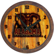 Alabama Crimson Tide: Al Logo - Branded "Faux" Barrel Top Wall Clock, NCALCT-560-08