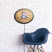 Arizona Wildcats: Hardwood - Oval Slimline Lighted Wall Sign, FNB-NCARIZ-140-12A