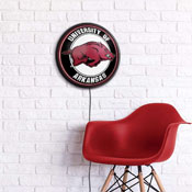 Arkansas Razorbacks: Round Slimline Lighted Wall Sign, NCARKR-130-01