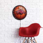 Arkansas Razorbacks: Basketball - Round Slimline Lighted Wall Sign, NCARKR-130-11
