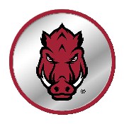Arkansas Razorbacks: Tusk Stare - Modern Disc Mirrored Wall Sign, FNB-NCARKR-235-02A