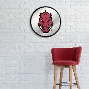Arkansas Razorbacks: Tusk Stare - Modern Disc Mirrored Wall Sign, FNB-NCARKR-235-02A