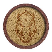 Arkansas Razorbacks: Tusk - "Faux" Barrel Framed Cork Board, FNB-NCARKR-632-02A