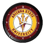 Arizona State University Sun Devils: Ribbed Frame Wall Clock, NCAZST-530-01