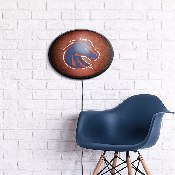 Boise State Broncos: Pigskin - Oval Slimline Lighted Wall Sign, NCBOIS-140-21