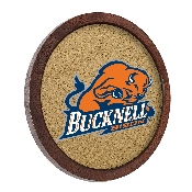 Bucknell Bison: "Faux" Barrel Framed Cork Board, FNB-NCBUCK-632-01A