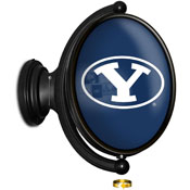 BYU Cougars: Original Oval Rotating Lighted Wall Sign, FNB-NCBYUC-125-01A