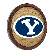 BYU Cougars: "Faux" Barrel Framed Cork Board, FNB-NCBYUC-632-01A