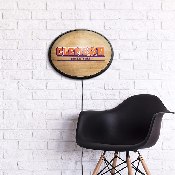Clemson Tigers: Hardwood - Oval Slimline Lighted Wall Sign, NCCLEM-140-12