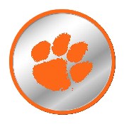 Clemson Tigers: Paw Print - Modern Disc Mirrored Wall Sign, FNB-NCCLEM-235-01A