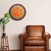 Clemson Tigers: "Faux" Barrel Framed Cork Board, NCCLEM-632-01