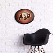 Colorado Buffaloes: Pigskin - Oval Slimline Lighted Wall Sign, NCCOBF-140-21