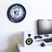 Creighton Bluejays: Ribbed Frame Wall Clock, NCCREI-530-01A