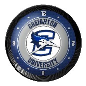 Creighton Bluejays: Ribbed Frame Wall Clock, NCCREI-530-01A