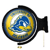 Delaware Blue Hens: Original Round Rotating Lighted Wall Sign, NCDELA-115-01