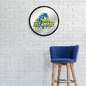Delaware Blue Hens: Logo - Modern Disc Mirrored Wall Sign, NCDELA-235-02