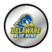 Delaware Blue Hens: Logo - Modern Disc Mirrored Wall Sign, NCDELA-235-02